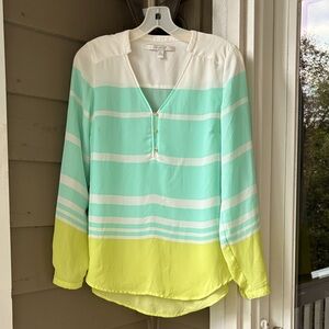 LC Lauren Conrad Beautiful Blouse. Sz Small. Longer in back. Unique neckline